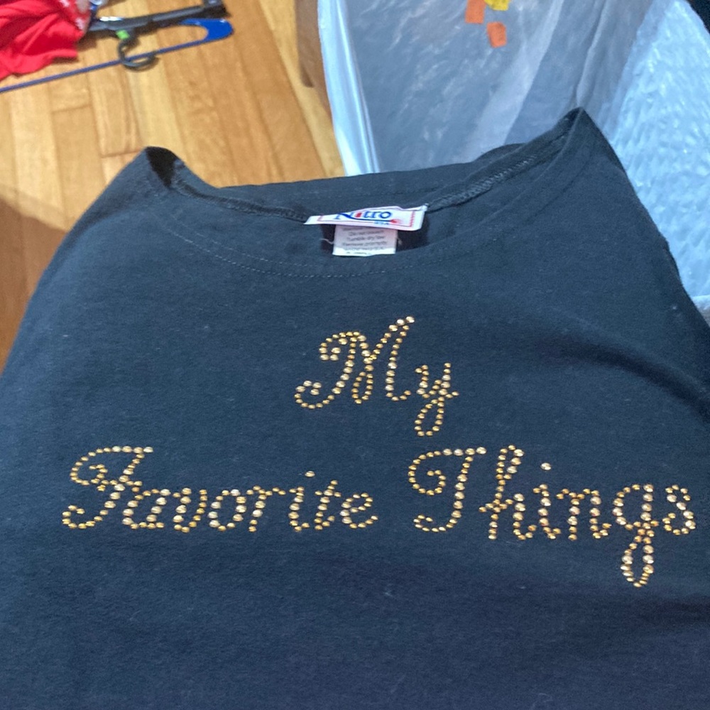 NWOT Nitro “My Favorite Things” Women’s Embellished Black T Shirt